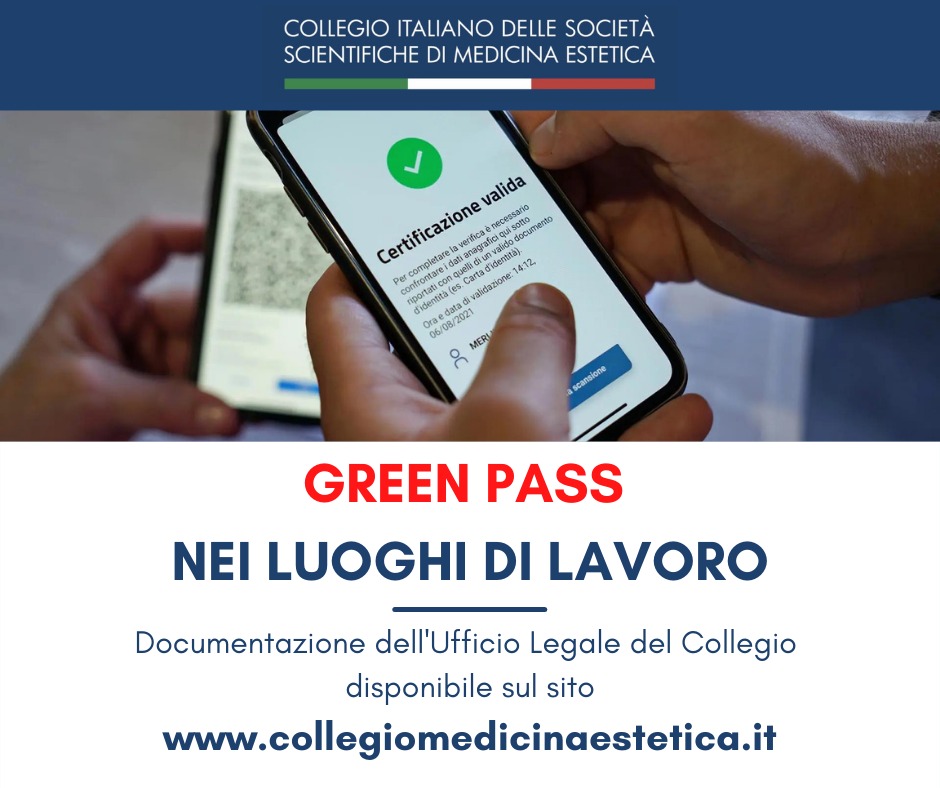 Green Pass - Aggiornamenti del Collegio Italiano Società Scientifiche di Medicina Estetica